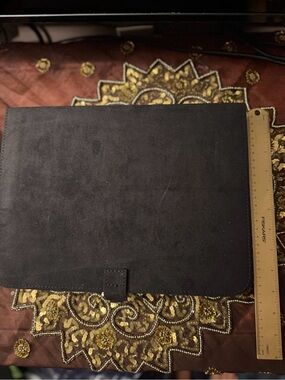 Black Suede-Look Women's Jewelry Pouch